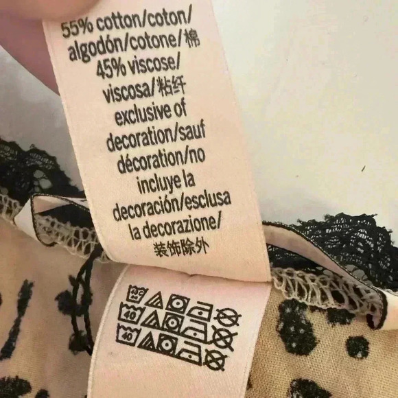 Victoria’s Secret Women Pajama Top Crop Leopard Animal Print Lace‎ Trim Size L - Picture 7 of 7